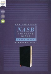 NASB Large-Print Thinline Bible, Red  Letter Edition--bonded leather, black