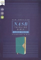 NASB Large-Print Thinline Bible, Red Letter Edition--soft leather-look, teal