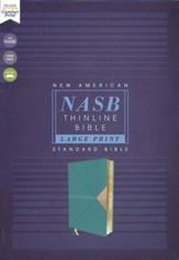 NASB Large-Print Thinline Bible, Red  Letter Edition--soft leather-look, teal