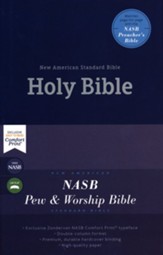 NASB Comfort Print Pew and Worship  Bible--hardcover, blue - Slightly Imperfect