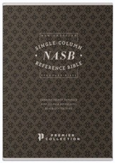 NASB Comfort Print Single-Column Reference Bible--premium goatskin, black (Premier Collection) - Slightly Imperfect