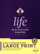 NKJV Life Application Study Bible, Third Edition, Large Print (Red Letter, Hardcover, Indexed), With thumb index - Slightly Imperfect