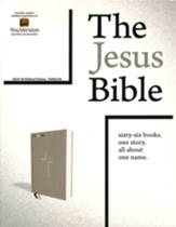 NIV Comfort Print Jesus Bible--cloth over board, gray