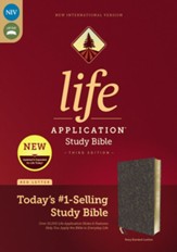 NIV Life Application Study Bible, Third Edition--bonded leather, navy floral