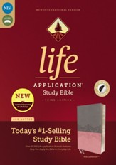 NIV Life Application Study Bible, Third Edition--soft leather-look, gray/pink (indexed) - Imperfectly Imprinted Bibles