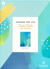 NLT Courage For Life Study Bible for Women, Filament-Enabled Edition--soft leather-look, brushed aqua blue