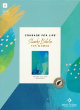 NLT Courage For Life Study Bible for Women, Filament-Enabled Edition--soft leather-look, brushed aqua blue (indexed) - Slightly Imperfect