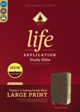 NIV Life Application Study Bible,  Third Edition, Large Print, Bonded Leather, Brown