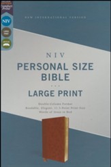 NIV Personal-Size Large-Print Bible--soft leather-look, brown