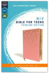 NIV Thinline Bible for Teens,  Comfort Print--soft leather-look, pink (red letter)