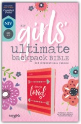 NIV Compact Girls' Ultimate Backpack Bible, Faithgirlz Edition--flexible cover, coral