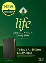 NLT Life Application Study Bible, Third Edition--black  genuine leather, red-letter