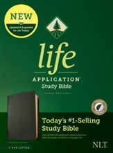 NLT Life Application Study Bible, Third Edition--black genuine leather, red-letter (indexed)