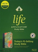 NLT Life Application Study Bible, Third Edition--soft leather-look, teal floral (indexed)