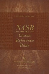 NASB 1995 Classic Reference Bible, Comfort Print--genuine buffalo leather, brown