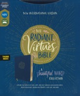 NIV Radiant Virtues Bible: A Beautiful Word Collection, Comfort Print--soft leather-look, navy (indexed) - Imperfectly Imprinted Bibles