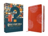 NIV Quest Study Bible for Teens, Comfort Print--soft leather-look, coral