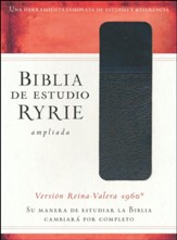 Biblia de Estudio Ryrie Ampliada RVR 1960, Duotono Negro, Ind.  Bible, Black Duo-tone with Index)