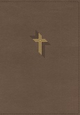 NIV Larger Print Compact Bible--soft leather-look, brown