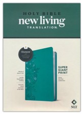 NLT Super Giant Print Bible, Filament Enabled Edition (Red Letter, LeatherLike, Peony Rich Teal)