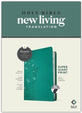 NLT Super Giant Print Bible, Filament Enabled Edition (Red Letter, LeatherLike, Peony Rich Teal, Indexed)