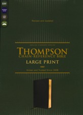 ESV Thompson Chain-Reference Large Print Bible--soft leather-look, black