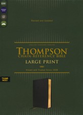 ESV Thompson Chain-Reference Large Print Bible--soft leather-look, black (indexed)