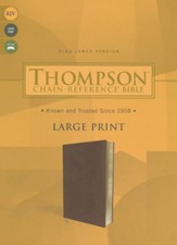 KJV Thompson Chain-Reference Large-Print Bible--soft leather-look, brown