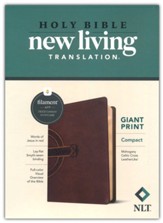 NLT Compact Giant Print Bible, Filament Enabled Edition (Red Letter, LeatherLike, Mahogany Celtic Cross)