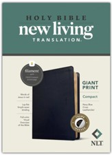 NLT Compact Giant Print Bible, Filament Enabled Edition (Red Letter, LeatherLike, Navy Blue Cross, Indexed) - Slightly Imperfect