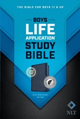 NLT Boys Life Application Study Bible--soft leather-look, blue/neon/glow (indexed)