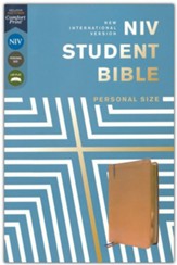 NIV Personal-Size Student Bible, Comfort Print--soft leather-look, tan (indexed) - Imperfectly Imprinted Bibles