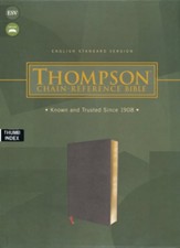 ESV, Thompson Chain-Reference Bible, Bonded Leather, Black, Red Letter, Thumb Indexed