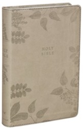 NIV Compact Center-Column Reference Bible, Comfort Print--soft leather-look, stone