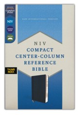 NIV Compact Center-Column Reference Bible, Comfort Print--soft leather-look, black (indexed) - Imperfectly Imprinted Bibles
