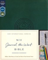 NIV Journal the Word Bible, Comfort  Print--soft leather-look, green