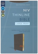 NIV Large-Print Thinline Bible--cloth flexcover, gray