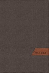 NIV Large-Print Thinline Bible--cloth flexcover, gray (indexed)