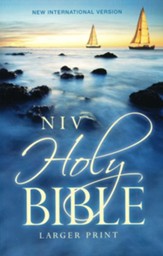 NIV Holy Bible Economy Edition, Larger Print, --softcover, blue