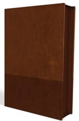 NIV Thinline Bible, Large Print--soft leather-look, brown, zippered