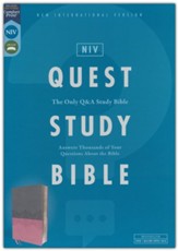 NIV Quest Study Bible, Comfort Print--soft leather-look, pink & gray