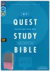 NIV Quest Study Bible, Comfort Print--soft leather-look, pink & gray (indexed)