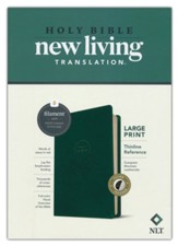 NLT Large Print Thinline Reference Bible, Filament Enabled Edition (LeatherLike, Evergreen Mountain , Indexed)