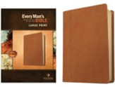 Every Man's Bible NLT, Large Print (LeatherLike, Pursuit Saddle Tan), LeatherLike, Pursuit Saddle Tan