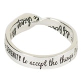 Serenity Prayer Wide Mobius Ring, Size 8