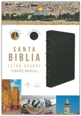 Biblia Reina Valera 1960 letra grande, Piel Premier negro, indice, tamano manual (Handy Size Large Print Bible, Indexed, Black)