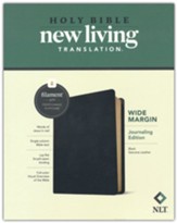 NLT Wide Margin Bible, Filament Enabled Edition, Black Genuine Leather - Imperfectly Imprinted Bibles