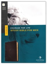 NLT Courage For Life Study Bible for  Men, Filament-Enabled Edition--soft leather-look, onyx lion