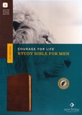 NLT Courage For Life Study Bible for  Men, Filament-Enabled Edition--soft leather-look, rustic brown lion (indexed)