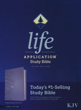 KJV Life Application Study Bible, Third Edition, LeatherLike, Peony Lavender - Imperfectly Imprinted Bibles